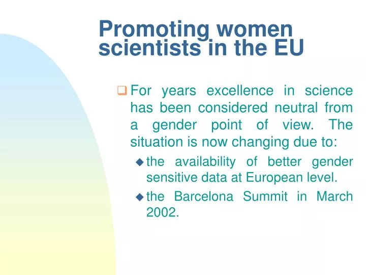 promoting women scientists in the eu