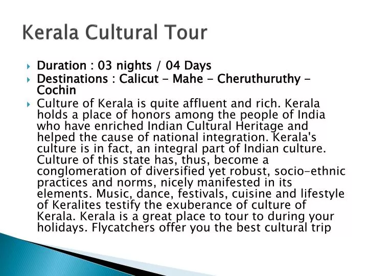 kerala cultural tour