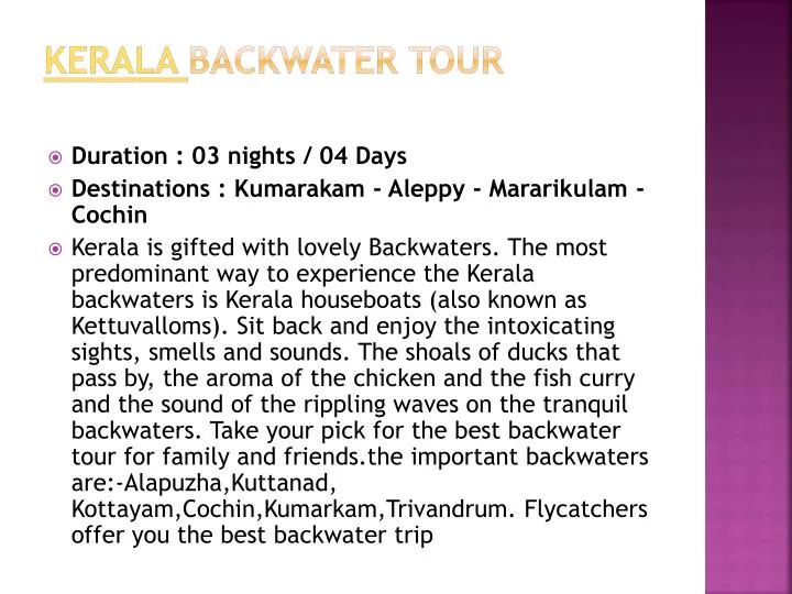 kerala backwater tour
