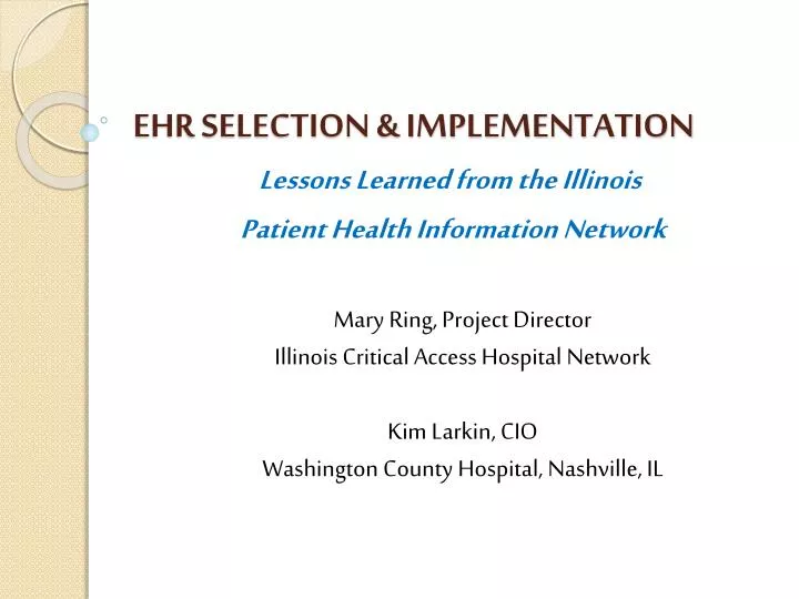 ehr selection implementation