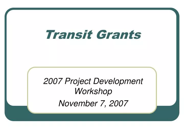transit grants