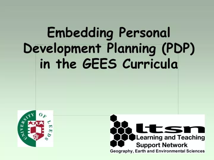 embedding personal development planning pdp in the gees curricula
