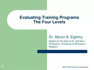 Evaluating Training Programs The Four Levels