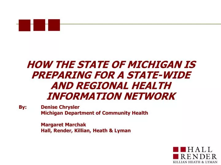 how the state of michigan is preparing for a state wide and regional health information network