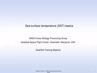Sea surface temperature (SST) basics