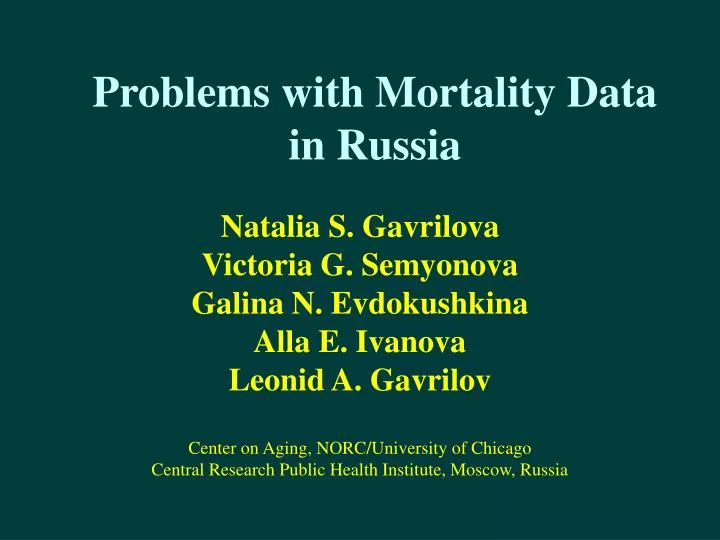 problems with mortality data in russia