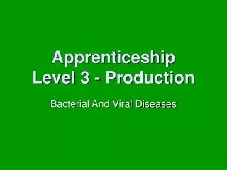 Apprenticeship Level 3 - Production