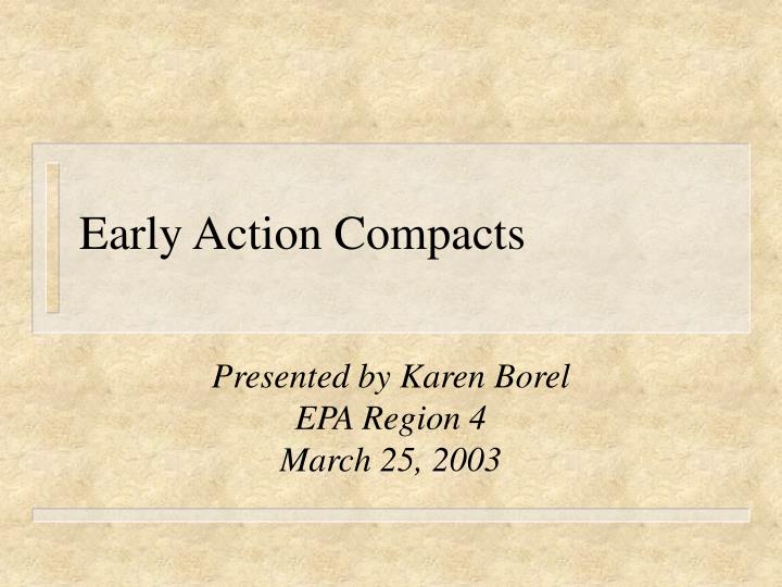 early action compacts