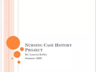 Nursing Case Study Project