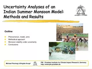 Uncertainty Analyses of an Indian Summer Monsoon Model: Methods and Results