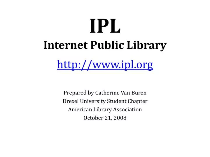 ipl internet public library