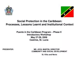 Social Protection in the Caribbean: Processes, Lessons Learnt and Institutional Context