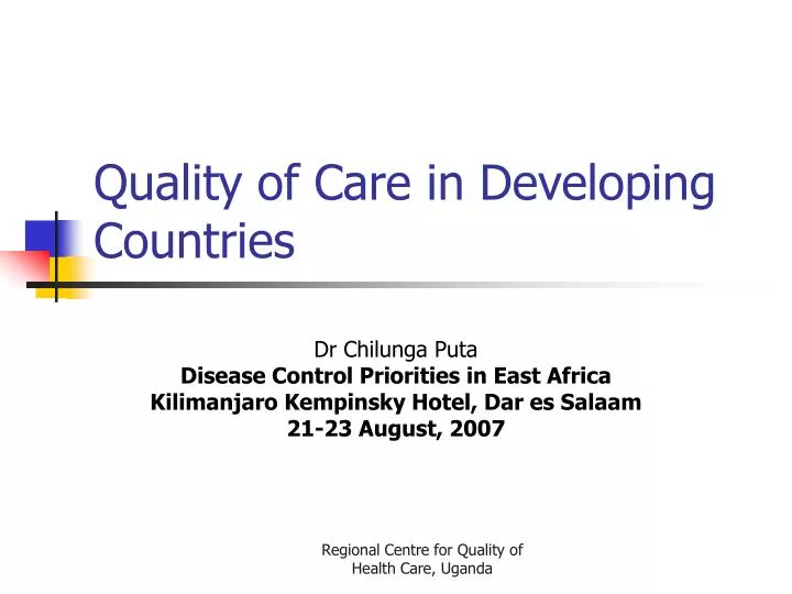 quality of care in developing countries