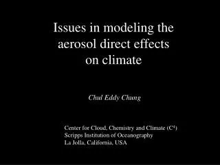 Issues in modeling the aerosol direct effects on climate