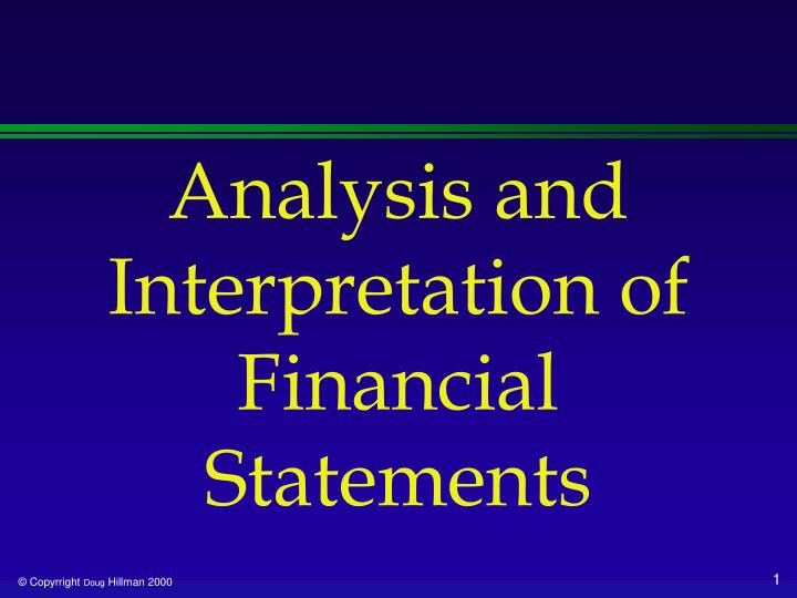 analysis and interpretation of financial statements