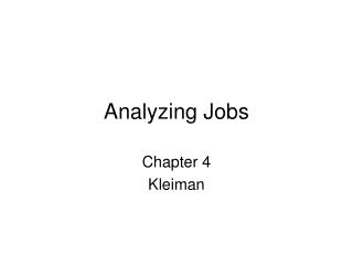 analyzing jobs