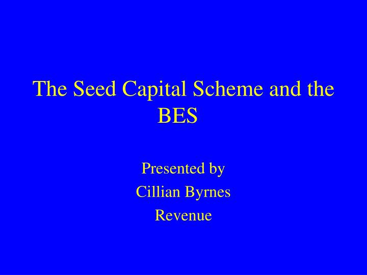 the seed capital scheme and the bes
