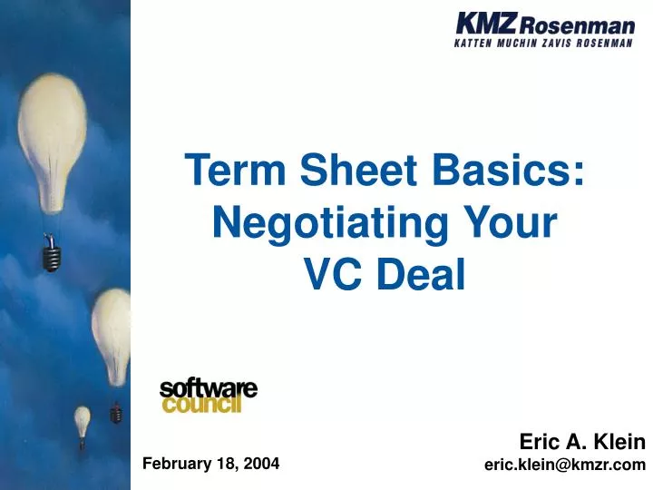 term sheet basics negotiating your vc deal