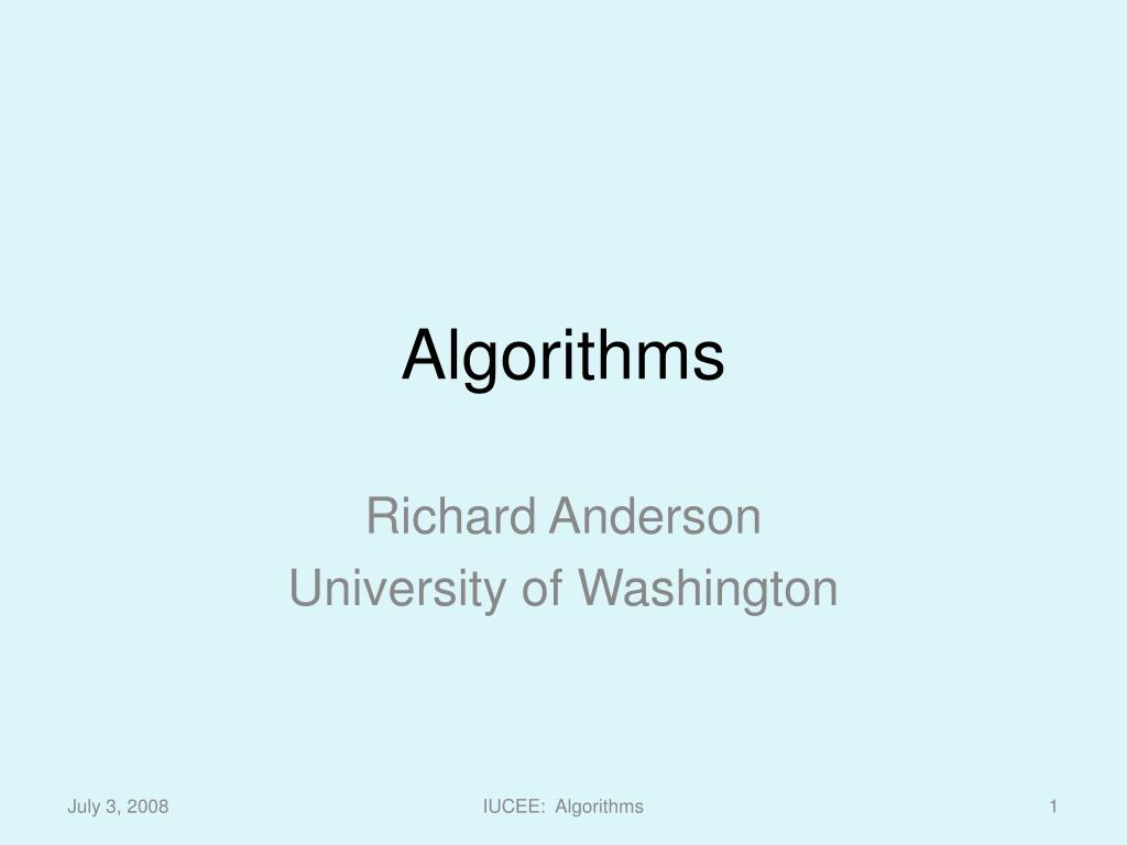 PPT - Algorithms PowerPoint Presentation, free download - ID:414025