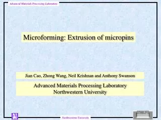 Microforming: Extrusion of micropins