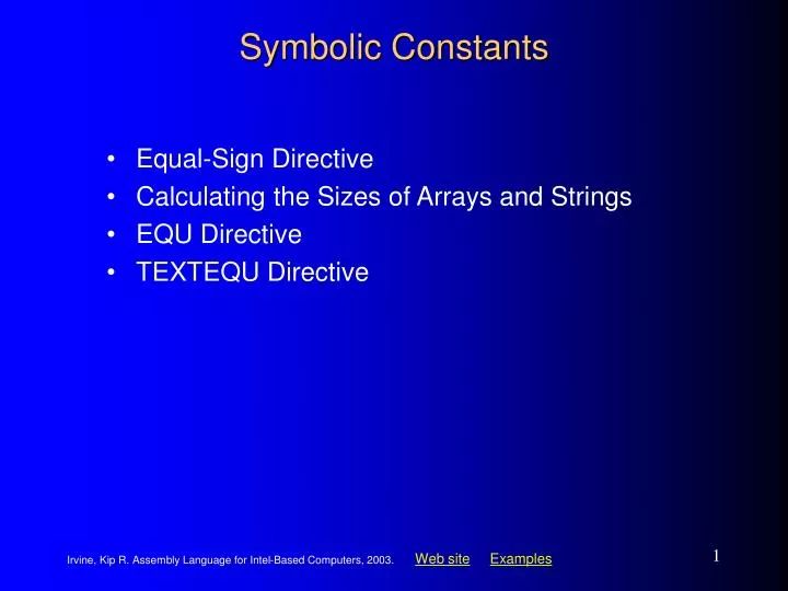 symbolic constants