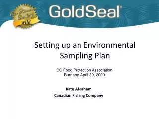 Setting up an Environmental Sampling Plan