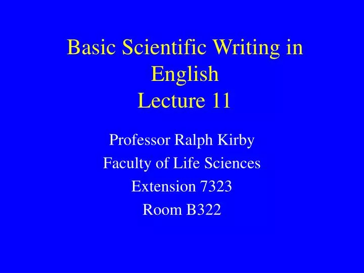 basic scientific writing in english lecture 11