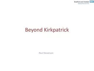 Beyond Kirkpatrick