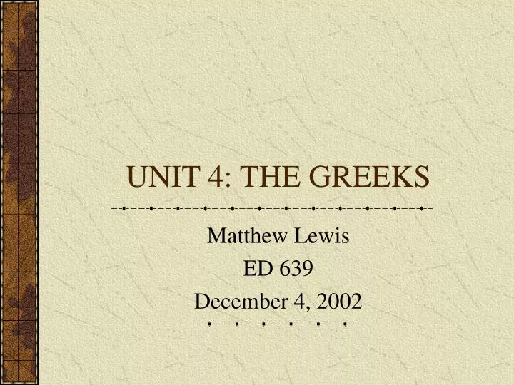 unit 4 the greeks
