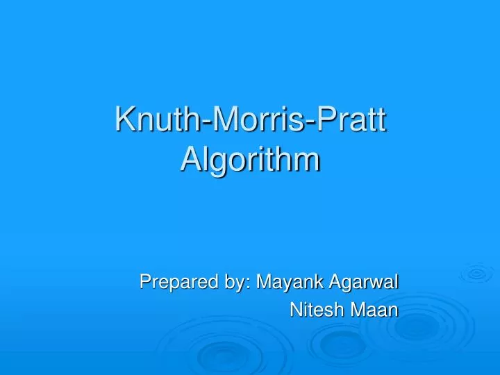 knuth morris pratt algorithm