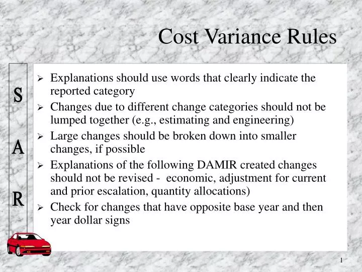 cost variance rules