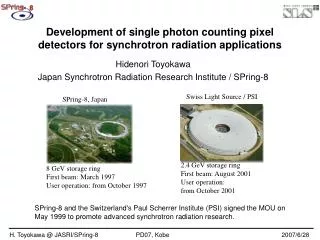 Development of single photon counting pixel detectors for synchrotron radiation applications