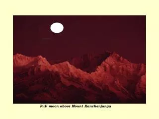 Full moon above Mount Kanchenjunga