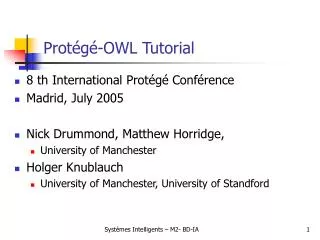 Protégé-OWL Tutorial