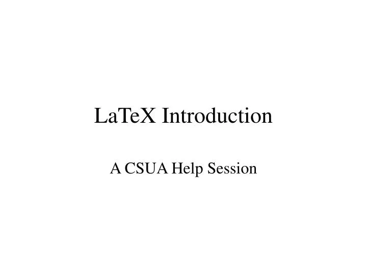 latex introduction