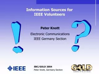 Information Sources for IEEE Volunteers