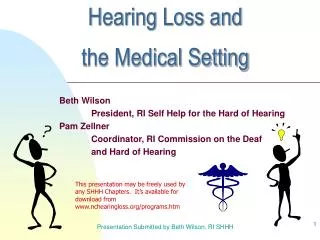 Hearing Loss and the Medical Setting