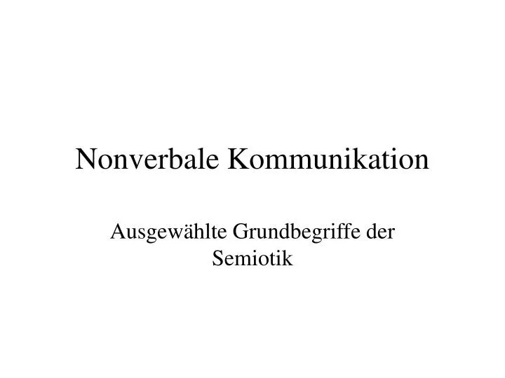 nonverbale kommunikation