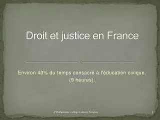 Droit et justice en France