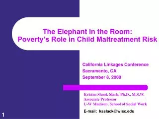 The Elephant in the Room: Poverty’s Role in Child Maltreatment Risk