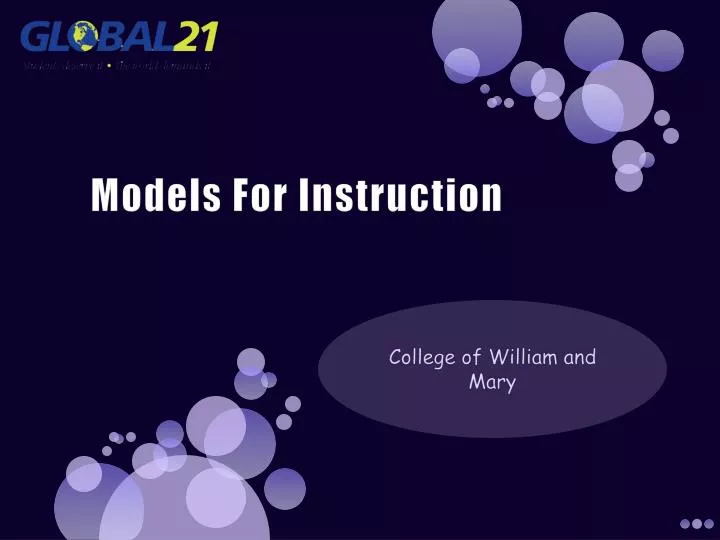 models for instruction