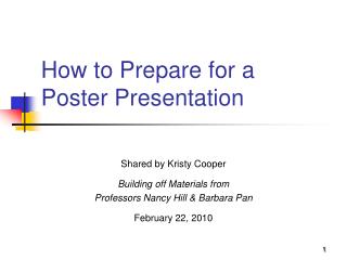 How to Prepare for a Poster Presentation