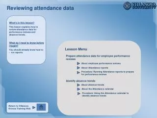 Reviewing attendance data