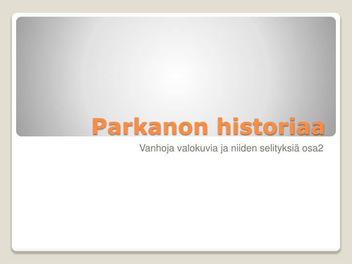 parkanon historiaa