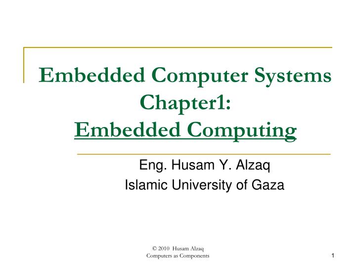 embedded computer systems chapter1 embedded computing
