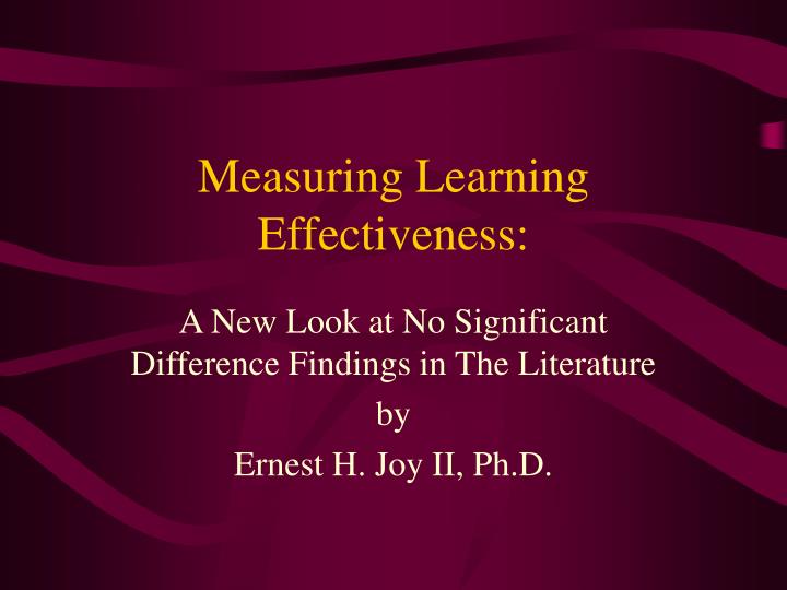 measuring learning effectiveness