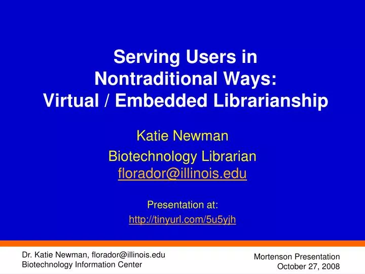 serving users in nontraditional ways virtual embedded librarianship