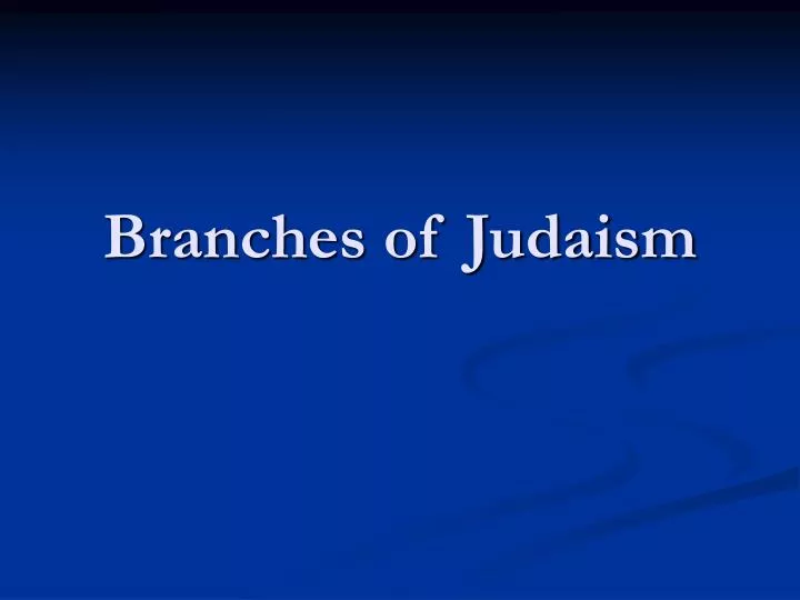 branches of judaism