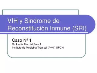 vih y sindrome de reconstituci n inmune sri