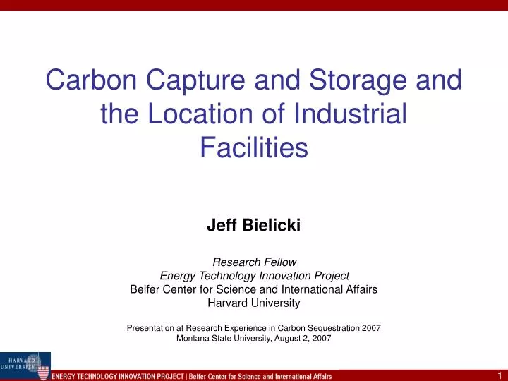 carbon capture and storage and the location of industrial facilities